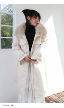 Load image into Gallery viewer, In the winter of 2018, the new Korean version of fur collar hooded down jacket women thickened white duck down long down jacket women 3038