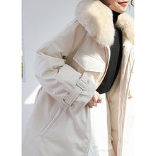 Load image into Gallery viewer, In the winter of 2018, the new Korean version of fur collar hooded down jacket women thickened white duck down long down jacket women 3038