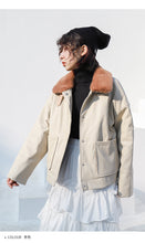 Load image into Gallery viewer, New Winter Sueded Korean Leather Coat with Belt Decorative Large Pocket Loose Leather Coat 3066