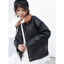 Load image into Gallery viewer, New Winter Sueded Korean Leather Coat with Belt Decorative Large Pocket Loose Leather Coat 3066