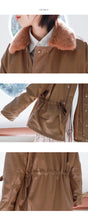 Load image into Gallery viewer, [clearance second kills 218] Korean version of wool collar plus plush women's leather jacket loose rope jacket PU leather jacket 3070