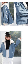 Load image into Gallery viewer, "Clearance seconds kill" winter fur collar locomotive clothing plus velvet women's jacket coat loose leather women 3069