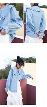 Load image into Gallery viewer, "The end of the season seconds kill 78 yuan does not return does not change" doll collar Pearl button art shirt horn cowboy shirt 1036