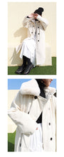 Load image into Gallery viewer, Corduroy jacket, rabbit hair collar, long cotton dress, woman 3068
