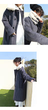 Load image into Gallery viewer, Corduroy jacket, rabbit hair collar, long cotton dress, woman 3068