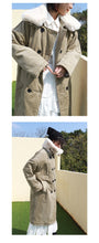 Load image into Gallery viewer, Corduroy jacket, rabbit hair collar, long cotton dress, woman 3068