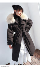Load image into Gallery viewer, In the winter of 2018, the new Korean version of fur collar hooded down jacket women thickened white duck down long down jacket women 3038