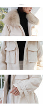 Load image into Gallery viewer, In the winter of 2018, the new Korean version of fur collar hooded down jacket women thickened white duck down long down jacket women 3038