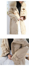 Load image into Gallery viewer, In the winter of 2018, the new Korean version of fur collar hooded down jacket women thickened white duck down long down jacket women 3038