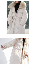 Load image into Gallery viewer, In the winter of 2018, the new Korean version of fur collar hooded down jacket women thickened white duck down long down jacket women 3038