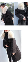 Load image into Gallery viewer, In the winter of 2018, the new Korean version of fur collar hooded down jacket women thickened white duck down long down jacket women 3038