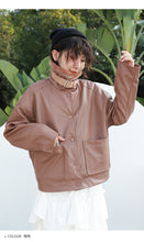 Load image into Gallery viewer, New Winter Sueded Korean Leather Coat with Belt Decorative Large Pocket Loose Leather Coat 3066