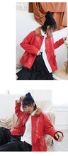 Load image into Gallery viewer, [clearance second kills 218] Korean version of wool collar plus plush women's leather jacket loose rope jacket PU leather jacket 3070