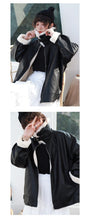 Load image into Gallery viewer, "Clearance seconds kill" winter fur collar locomotive clothing plus velvet women's jacket coat loose leather women 3069