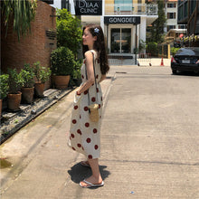 Load image into Gallery viewer, Han Feng sleeveless pocket color wave point skirt+tie dress girlfriends 5866