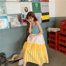 Load image into Gallery viewer, 2009 Korean version of the new women's wear patchwork striped checked rainbow skirt, large skirt, pendant skirt