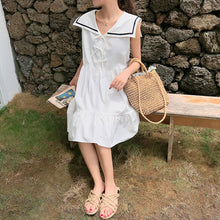 Load image into Gallery viewer, New Navy Collar Sleeveless Dress Summer Skirt for Female Student College