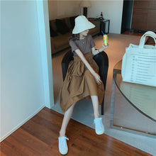 Load image into Gallery viewer, 2009 New Korean Version Loose Design Sense Slip Skirt Half-length Skirt + 100 Sets of Simple Card T-shirt 9923