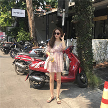 Load image into Gallery viewer, New Women's Chequered Casual Dresses Shorts V-neck Pants for Belt 8839