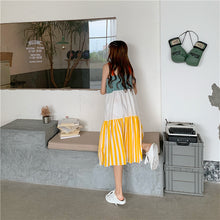 Load image into Gallery viewer, 2009 Korean version of the new women's wear patchwork striped checked rainbow skirt, large skirt, pendant skirt