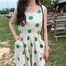 Load image into Gallery viewer, Han Feng sleeveless pocket color wave point skirt+tie dress girlfriends 5866