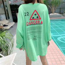 Load image into Gallery viewer, Korean version of the new women's wear micro-transparent 100-letter pattern printed long-sleeved sunscreen women
