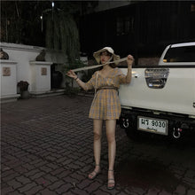 Load image into Gallery viewer, New Women's Chequered Casual Dresses Shorts V-neck Pants for Belt 8839