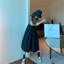 Load image into Gallery viewer, 2009 New Korean Version Loose Design Sense Slip Skirt Half-length Skirt + 100 Sets of Simple Card T-shirt 9923