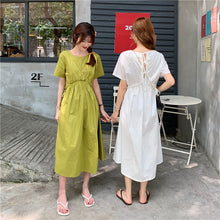 Load image into Gallery viewer, 2019 New Korean Women's Loose Temperament Received Waist Dresses Back Vest Machine Platycodon Skirt Microstores 7523