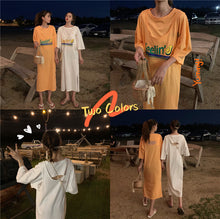 Load image into Gallery viewer, Printed short sleeve+avocado vest dress backless two-piece 5861-2