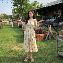 Load image into Gallery viewer, Han Feng sleeveless pocket color wave point skirt+tie dress girlfriends 5866