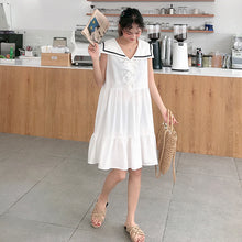 Load image into Gallery viewer, New Navy Collar Sleeveless Dress Summer Skirt for Female Student College