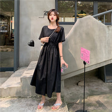 Load image into Gallery viewer, 2019 New Korean Women's Loose Temperament Received Waist Dresses Back Vest Machine Platycodon Skirt Microstores 7523