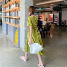 Load image into Gallery viewer, 2019 New Korean Women's Loose Temperament Received Waist Dresses Back Vest Machine Platycodon Skirt Microstores 7523