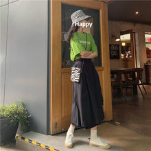 Load image into Gallery viewer, 2019 New Korean Women's Suit Cartoon Hundred Sets Printed Loose Short Sleeve T-shirt + Big Half-length Skirt 2510