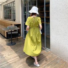 Load image into Gallery viewer, 2019 New Korean Women's Loose Temperament Received Waist Dresses Back Vest Machine Platycodon Skirt Microstores 7523