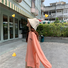 Load image into Gallery viewer, Korean version of the new women's wear micro-transparent 100-letter pattern printed long-sleeved sunscreen women