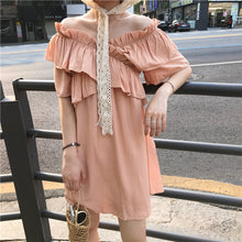 Load image into Gallery viewer, 2019 new women's bright shoulder dress changeable fairy waist slim temperament skirt