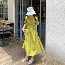 Load image into Gallery viewer, 2019 New Korean Women's Loose Temperament Received Waist Dresses Back Vest Machine Platycodon Skirt Microstores 7523