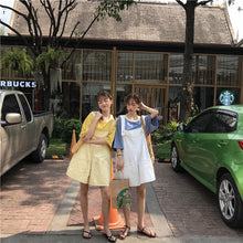 Load image into Gallery viewer, 2019 new ladies striped T-shirt+black strap wide leg shorts two-piece 8850