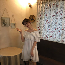 Load image into Gallery viewer, 2019 new women's bright shoulder dress changeable fairy waist slim temperament skirt