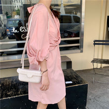 Load image into Gallery viewer, 2019 new women's dress female summer Korean temperament loose slim lantern sleeve retro skirt