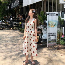 Load image into Gallery viewer, Han Feng sleeveless pocket color wave point skirt+tie dress girlfriends 5866