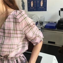 Load image into Gallery viewer, New Women's Chequered Casual Dresses Shorts V-neck Pants for Belt 8839