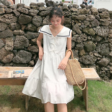 Load image into Gallery viewer, New Navy Collar Sleeveless Dress Summer Skirt for Female Student College
