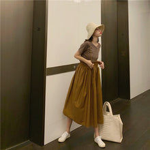 Load image into Gallery viewer, 2009 New Korean Version Loose Design Sense Slip Skirt Half-length Skirt + 100 Sets of Simple Card T-shirt 9923