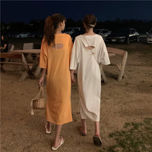 Load image into Gallery viewer, Printed short sleeve+avocado vest dress backless two-piece 5861-2