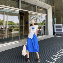 Load image into Gallery viewer, Summer 2019 new suit female design lantern skirt skirt+pop print split coat 9938