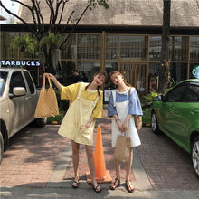 Load image into Gallery viewer, 2019 new ladies striped T-shirt+black strap wide leg shorts two-piece 8850