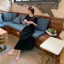 Load image into Gallery viewer, 2019 New Korean Women's Loose Temperament Received Waist Dresses Back Vest Machine Platycodon Skirt Microstores 7523